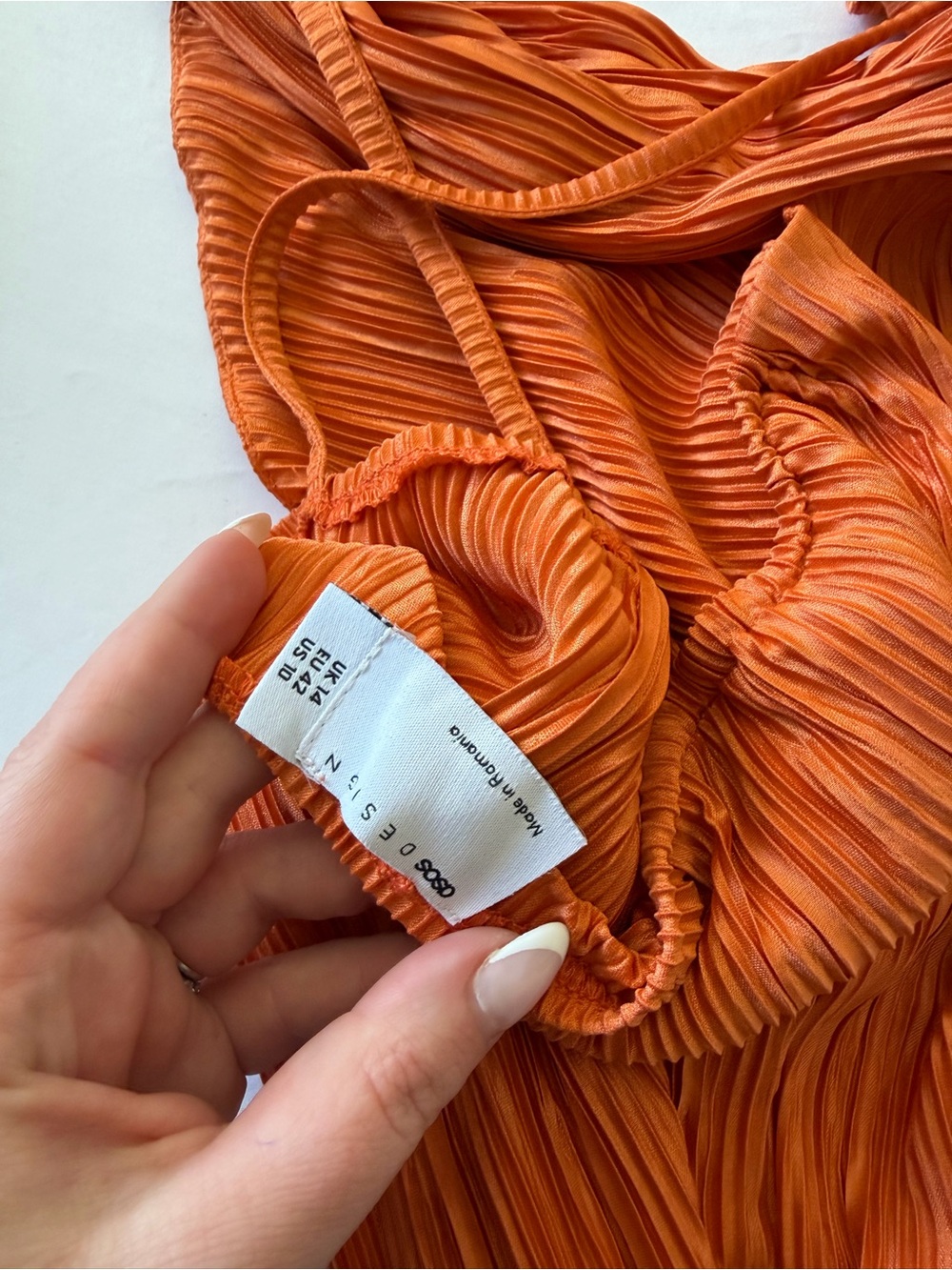 NWT ASOS Orange Halter Pleated Maxi Dress - Picture 11 of 11
